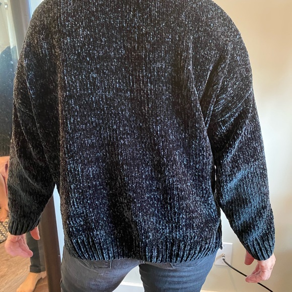 chenille black crew neck sweater - Picture 3 of 4